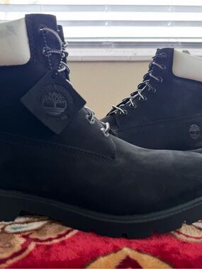 Timberland Men's Black and White Lace-Up Work Boots
